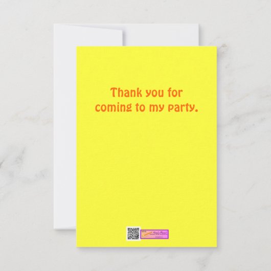 Niedliche lächelnde dankeskarte (Rückseite)