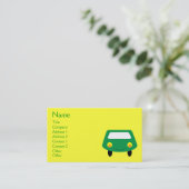 Niedliche lächelnde grüne visitenkarte (Stehend Vorderseite)