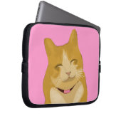 Niedliche lächelnde Katze Laptopschutzhülle (Vorne Rechts)