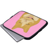 Niedliche lächelnde Katze Laptopschutzhülle (Vorne Knopf)