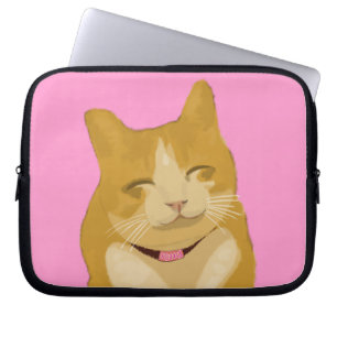 Niedliche lächelnde Katze Laptopschutzhülle
