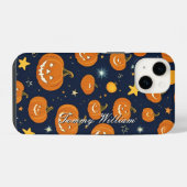 Niedliche lächelnde Kürbis zu Halloween iPhone Hülle (Rückseite (Horizontal))