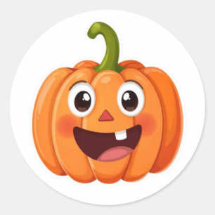 Niedliche Lächelnde Pumpkin Face Halloween Sticker