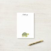 niedliche lächelnde Schildkröte Post-it Klebezettel (Auf Schreibtisch)