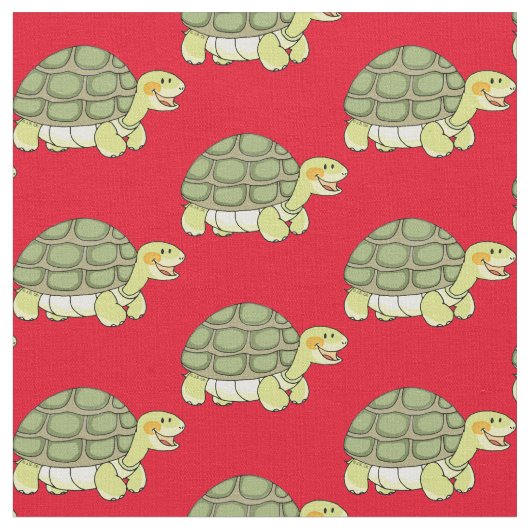 niedliche lächelnde Schildkröte Stoff (Nahaufnahme)