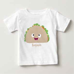 Niedliche Lächelnde Taco-Cartoon-Illustration Baby T-shirt