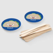 Niedliche Lächelnde Taco-Cartoon-Illustration Fächer (Non-assembled)