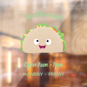 Niedliche Lächelnde Taco-Cartoon-Illustration Fensteraufkleber (Blatt 2)