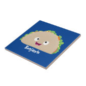 Niedliche Lächelnde Taco-Cartoon-Illustration Fliese (Seite)