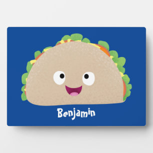 Niedliche Lächelnde Taco-Cartoon-Illustration Fotoplatte