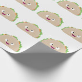 Niedliche Lächelnde Taco-Cartoon-Illustration Geschenkpapier (Ecke)