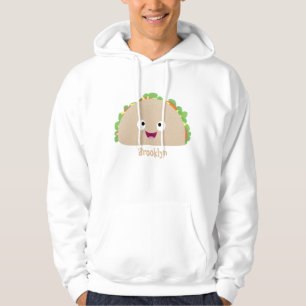 Niedliche Lächelnde Taco-Cartoon-Illustration Hoodie