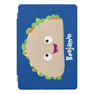 Niedliche Lächelnde Taco-Cartoon-Illustration iPad Pro Cover