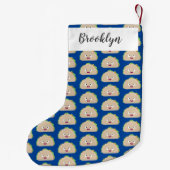 Niedliche Lächelnde Taco-Cartoon-Illustration Kleiner Weihnachtsstrumpf (Rückseite)