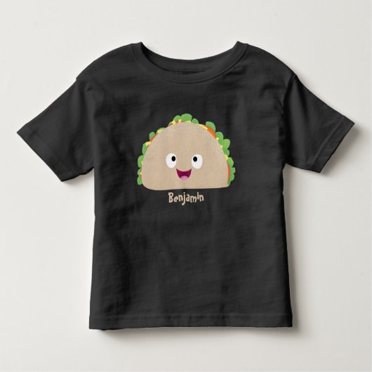Niedliche Lächelnde Taco-Cartoon-Illustration Kleinkind T-shirt (Vorderseite)