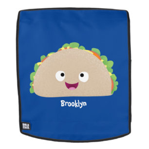 Niedliche Lächelnde Taco-Cartoon-Illustration Rucksack
