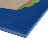 Niedliche Lächelnde Taco-Cartoon-Illustration Schneidebrett (Ecke)