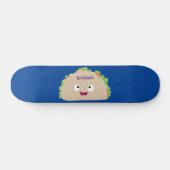Niedliche Lächelnde Taco-Cartoon-Illustration Skateboard (Horizontal)
