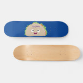 Niedliche Lächelnde Taco-Cartoon-Illustration Skateboard (Horizontal)
