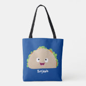 Niedliche Lächelnde Taco-Cartoon-Illustration Tasche (Rückseite)
