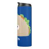 Niedliche Lächelnde Taco-Cartoon-Illustration Thermosbecher (Nach rechts gedreht)