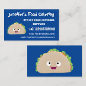 Niedliche Lächelnde Taco-Cartoon-Illustration Visitenkarte (Vorne/Hinten)