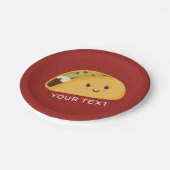 Niedliche lächelnde Taco-Party-Platte Pappteller (Schrägansicht)