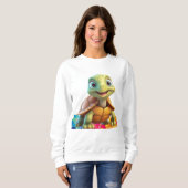 Niedliche Lächelschildkröte Sweatshirt (Vorne ganz)