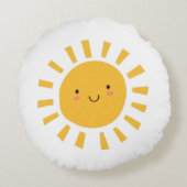 Niedliche Lächelsonne Rundes Kissen (Rückseite)