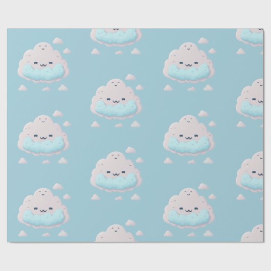 Niedliche Lächelwolke Geschenkpapier (Flach)
