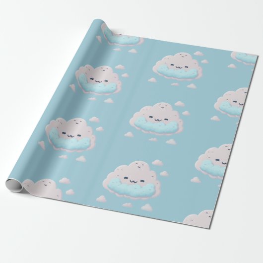 Niedliche Lächelwolke Geschenkpapier (Ungerollt)