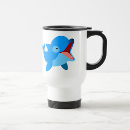 Niedliche Lachen Cartoon Dolphin Travel Mug Reisebecher