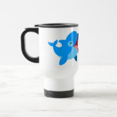 Niedliche Lachen Cartoon Dolphin Travel Mug Reisebecher (Links)