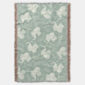 Niedliche lachende Elefanten in Cream und Sage Gre Decke (Vorderseite Vertikal)