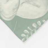 Niedliche lachende Elefanten in Cream und Sage Gre Fleecedecke (Ecke)