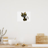 NIEDLICHE LACHTUNG, SCHWARZ UND HELL GELB, CAT POSTER (Küche)
