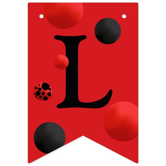 Niedliche Lady Bug-Birthday-Baby Shower-Theme Part Wimpelkette (Zweite Fahne)