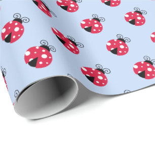 Niedliche Lady Bug Geschenkpapier Periwinkle