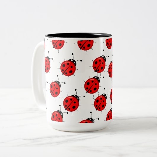 Niedliche Lady Bug Kaffee Tasse-anpassbare Größen Zweifarbige Tasse (Vorderseite Links)