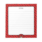 Niedliche Lady Bug Lined Notizblock (Vorderseite)