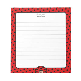 Niedliche Lady Bug Lined Notizblock