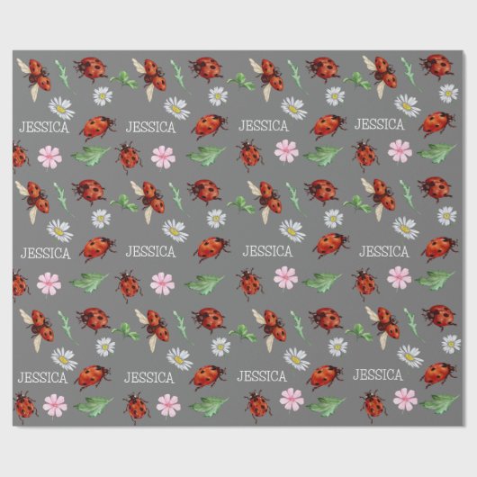 Niedliche Lady Bugs Geschenke Geschenkpapier (Flach)