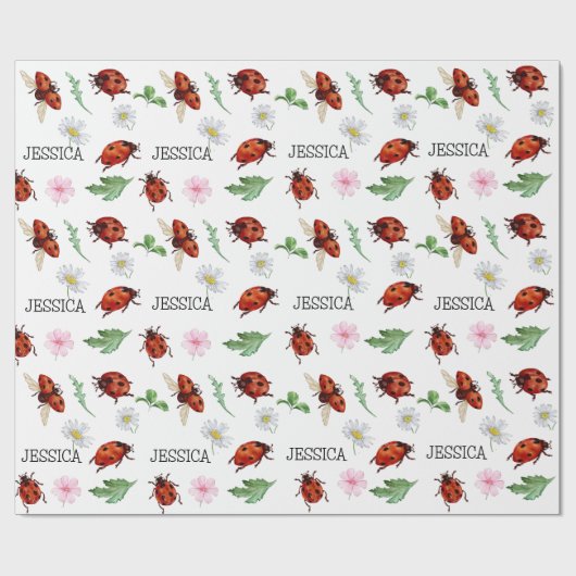 Niedliche Lady Bugs Geschenke Geschenkpapier (Flach)