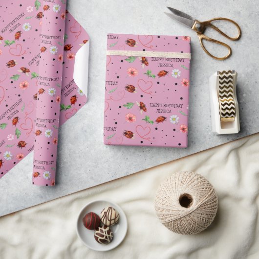 Niedliche Lady Bugs Geschenke Geschenkpapier (Kunsthandwerk)