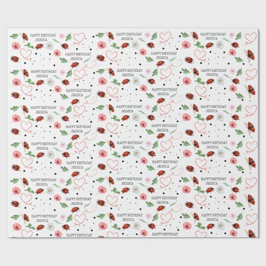 Niedliche Lady Bugs Geschenke Geschenkpapier (Flach)