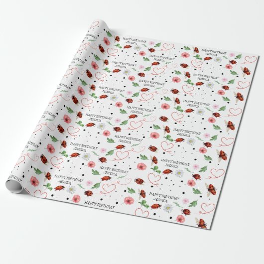 Niedliche Lady Bugs Geschenke Geschenkpapier (Ungerollt)