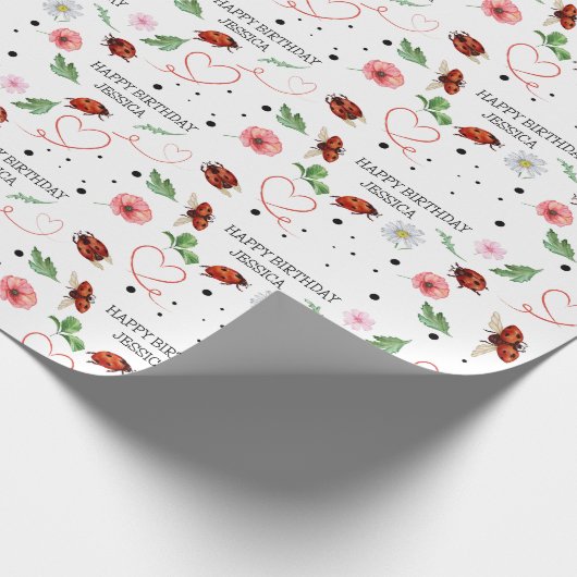 Niedliche Lady Bugs Geschenke Geschenkpapier (Ecke)