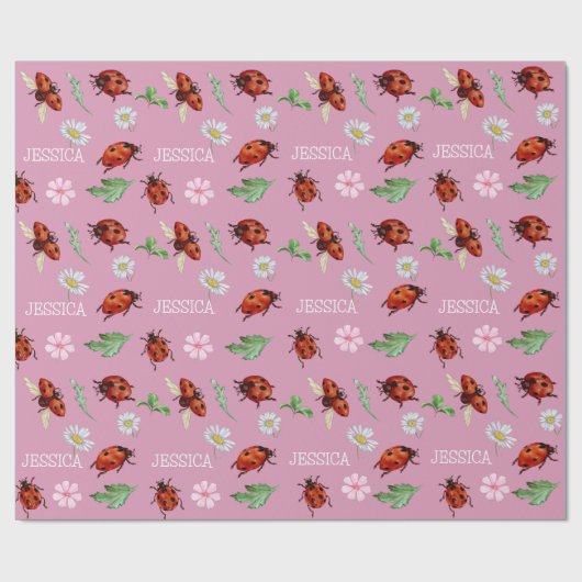 Niedliche Lady Bugs Geschenke Geschenkpapier (Flach)