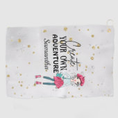 Niedliche Lady | Erstellen Sie Ihre eigenen | Pers Golfhandtuch (Horizontal)