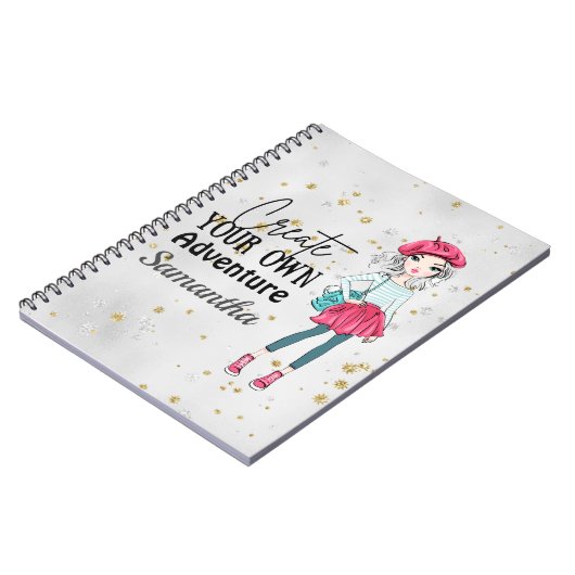 Niedliche Lady | Erstellen Sie Ihre eigenen | Pers Notizblock (Linke Seite)